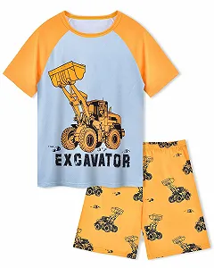 Пижама PASHOP для мальчиков, летняя, комплект из двух предметов: футболка с короткими рукавами и шорты - Фото 1