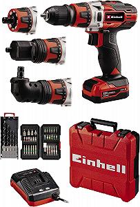 Шуруповерт Einhell TE-CD 12/1 3X-Li +39 (1 x 2.0 Ah) (Li-Ion, 12 В) 30 Нм, 2 скорости, со съемным 10 мм патроном 34-комплект насадок, 5 сверл по дереву с зарядным устройством + 1 x 2.0 Ah аккумулятор - Фото 1