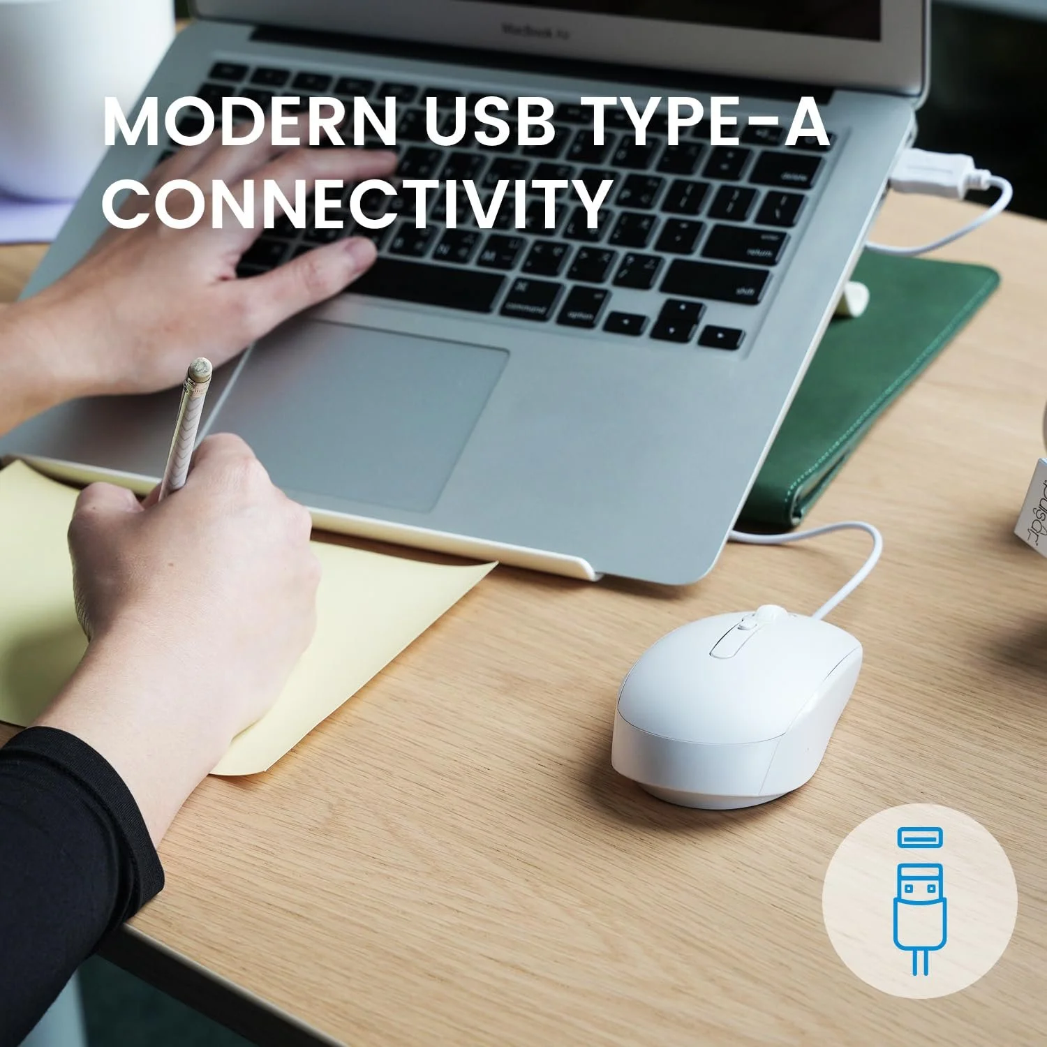 Мышь проводная оптическая Perixx PERIMICE-222, регулируемая DPI 1200/1600/2000, тихий клик, кабель 1,8 м, белая, фото №2