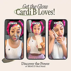 Маска для лица Глина BRMUD Cardi B для восстановления | K-Mud | Увлажняющая и увлажняющая корейская маска для глубоких пор лица 91,8% ингредиентов Derivad synthetic.ua - Фото 1