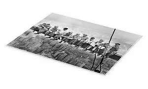 Постер Lunch Break on a Skyscraper 120 x 90 см черно-белый synthetic.ua - Фото 1