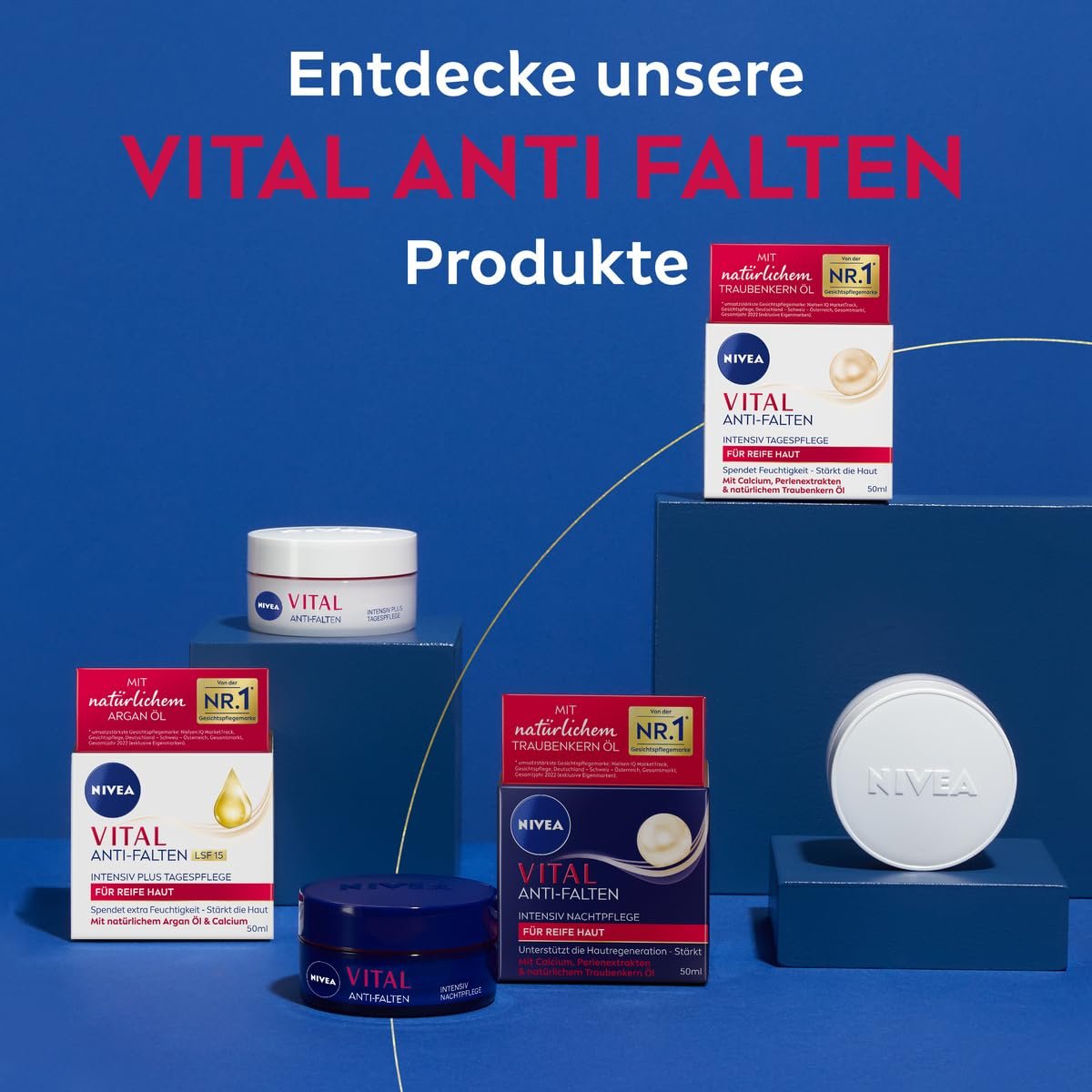 Денний крем NIVEA Vital Anti-Wrinkle інтенсивний для зрілої шкіри з кальцієм та екстрактом перлів 50 мл, фото №8