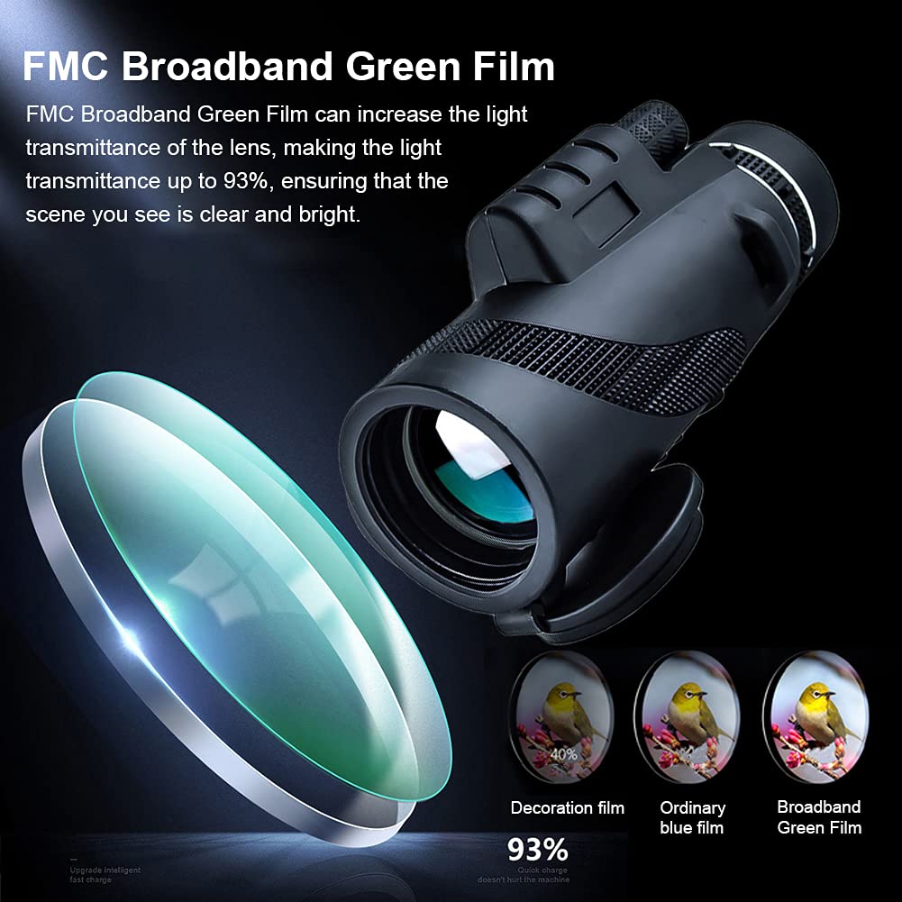 Монокуляр HD 40 x 60 / 80 x 100 з тримачем для смартфона та металевим штативом FMC BAK4 Prism, фото №5