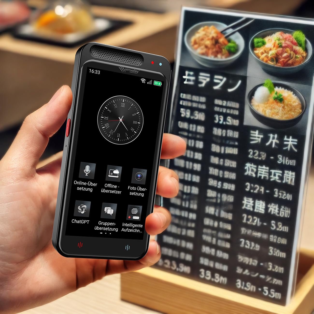 Мобільний Перекладач simvalley MOBILE AI, 139 мов, Асистент ChatGPT, фото №3