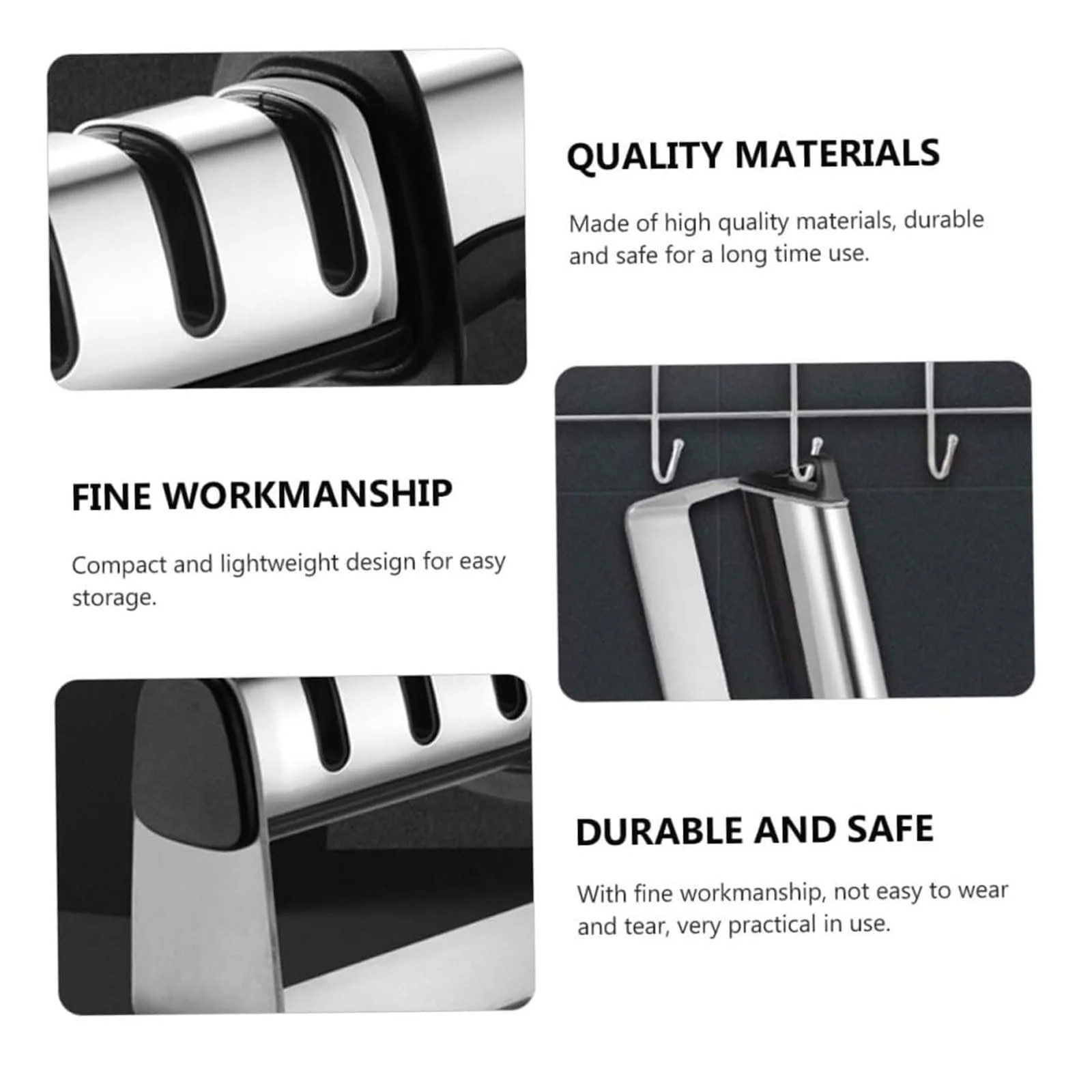 Точилка для ножів esmen 3-ступінчаста з нержавіючої сталі портативна, фото №3