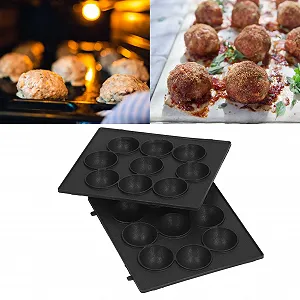 Форма для запікання з нержавіючої сталі на 9 отворів антипригарна для фрикадельок synthetic.ua - Фото 1