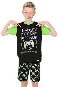 Коротка піжама I Paused My Game to Be Here Чорний synthetic.ua - Фото 1