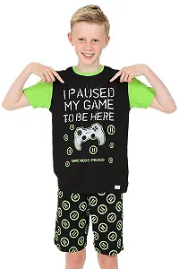 Коротка піжама I Paused My Game to Be Here Чорний synthetic.ua - Фото 1