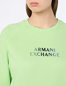 Женский свитшот Armani Exchange Metallic Logo Terry Crew Neck Пуловер synthetic.ua - Фото 1