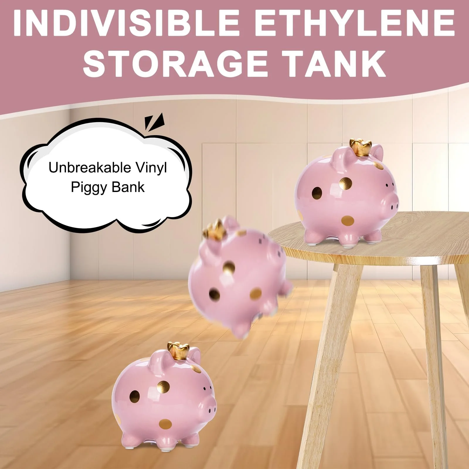 Скарбничка керамічна Велика удачлива свиня 11.8x14x13.2 см, фото №5