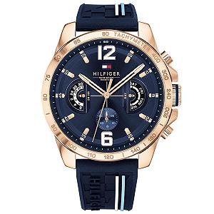 Кварцевые часы Tommy Hilfiger Multi Zifferblatt для мужчин с белым силиконовым ремешком - 1710676 - Фото 1