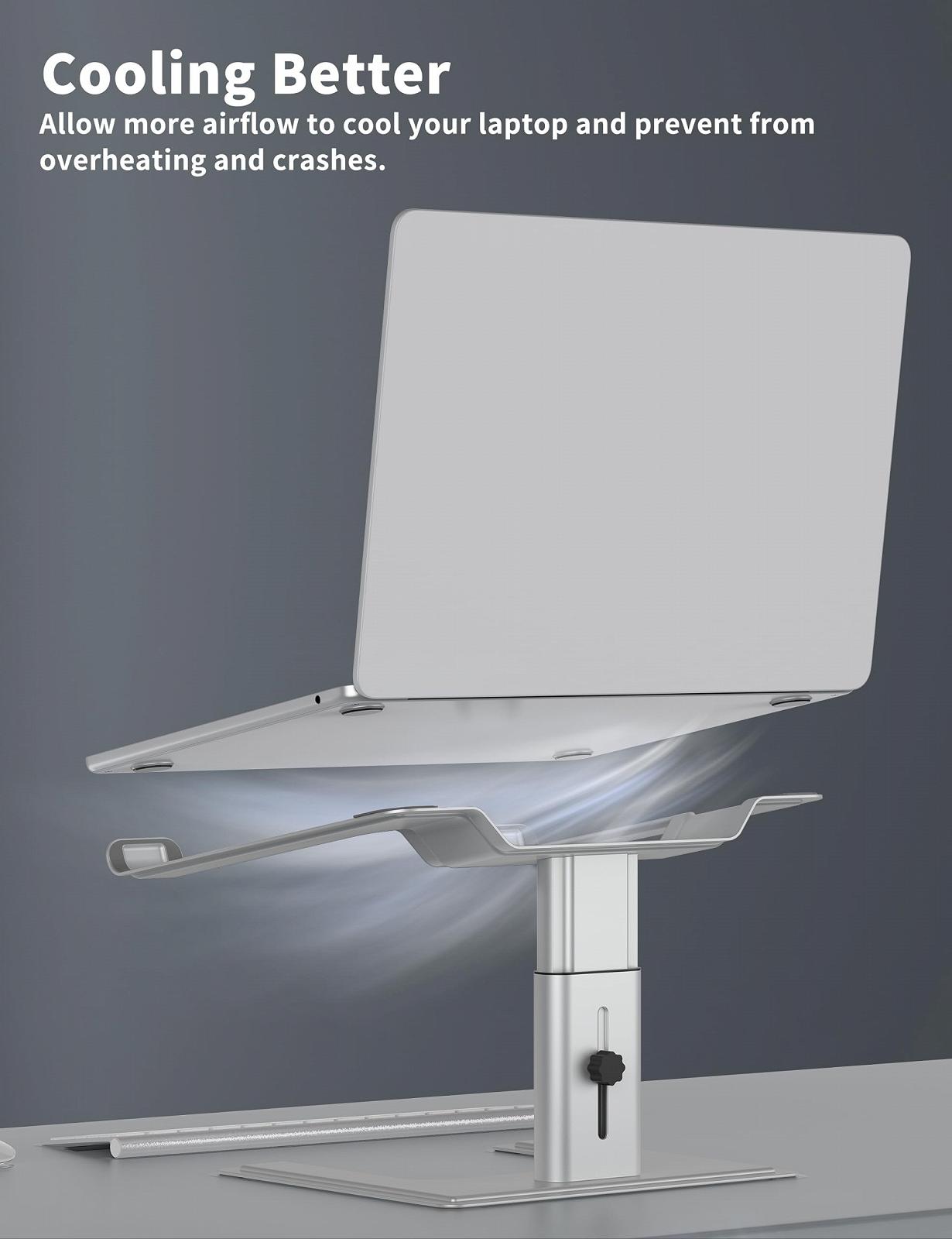 Підставка для ноутбука ALASHI Регульована по висоті Ергономічна Алюмінієва металева скоба для ПК Срібна, фото №4 Підставка для ноутбука ALASHI Регульована по висоті Ергономічна Алюмінієва металева скоба для ПК Срібна, фото №4