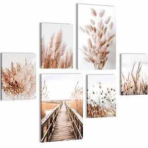 Картини на стіну Novart Light Tower Boho Sea 6 шт N034967a Бежевий - Фото 1