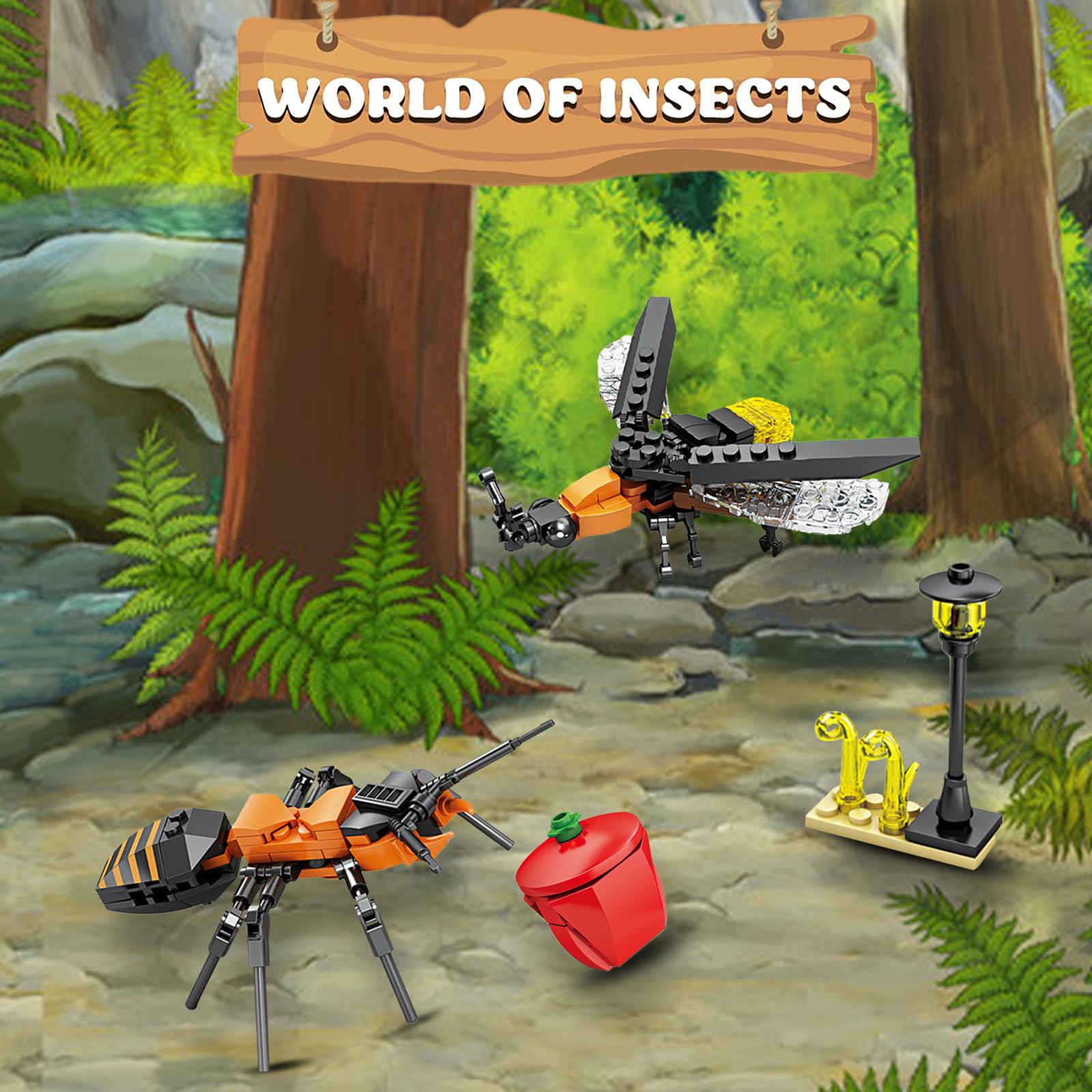 Блоки MANBOC Insect Series Ant + Fireflies Інтелектуальна збірка, фото №6