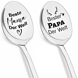 Набір з 2 кавових ложок з гравіюванням - Фото 1