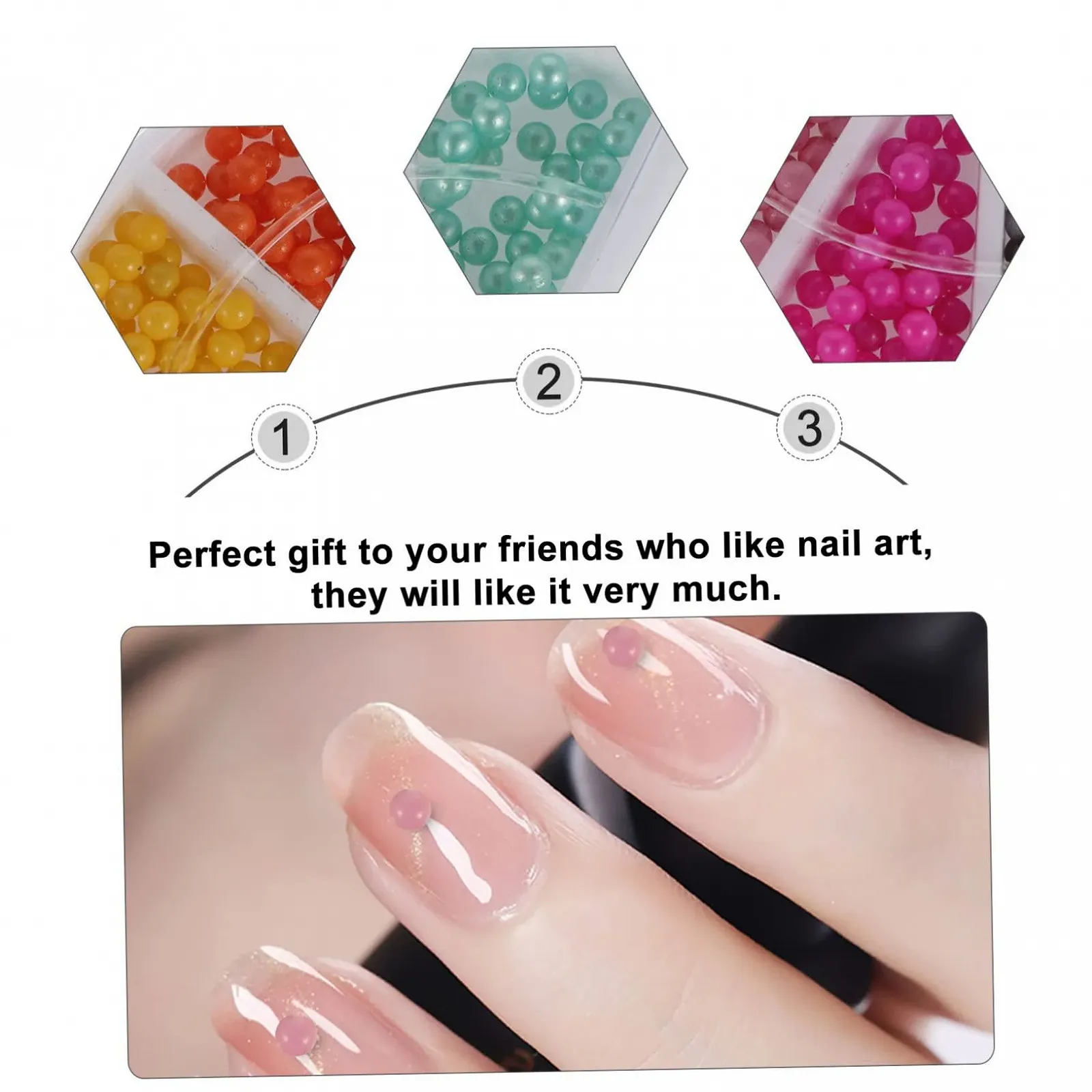 Биссер для ногтей FRCOLOR 6 коробок, аксессуары для дизайна ногтей, бисер для ювелирных изделий, драгоценные камни, блестки, украшения для ногтей, блестки, пайетки, блестки для лица, икорный бисер, фото №3