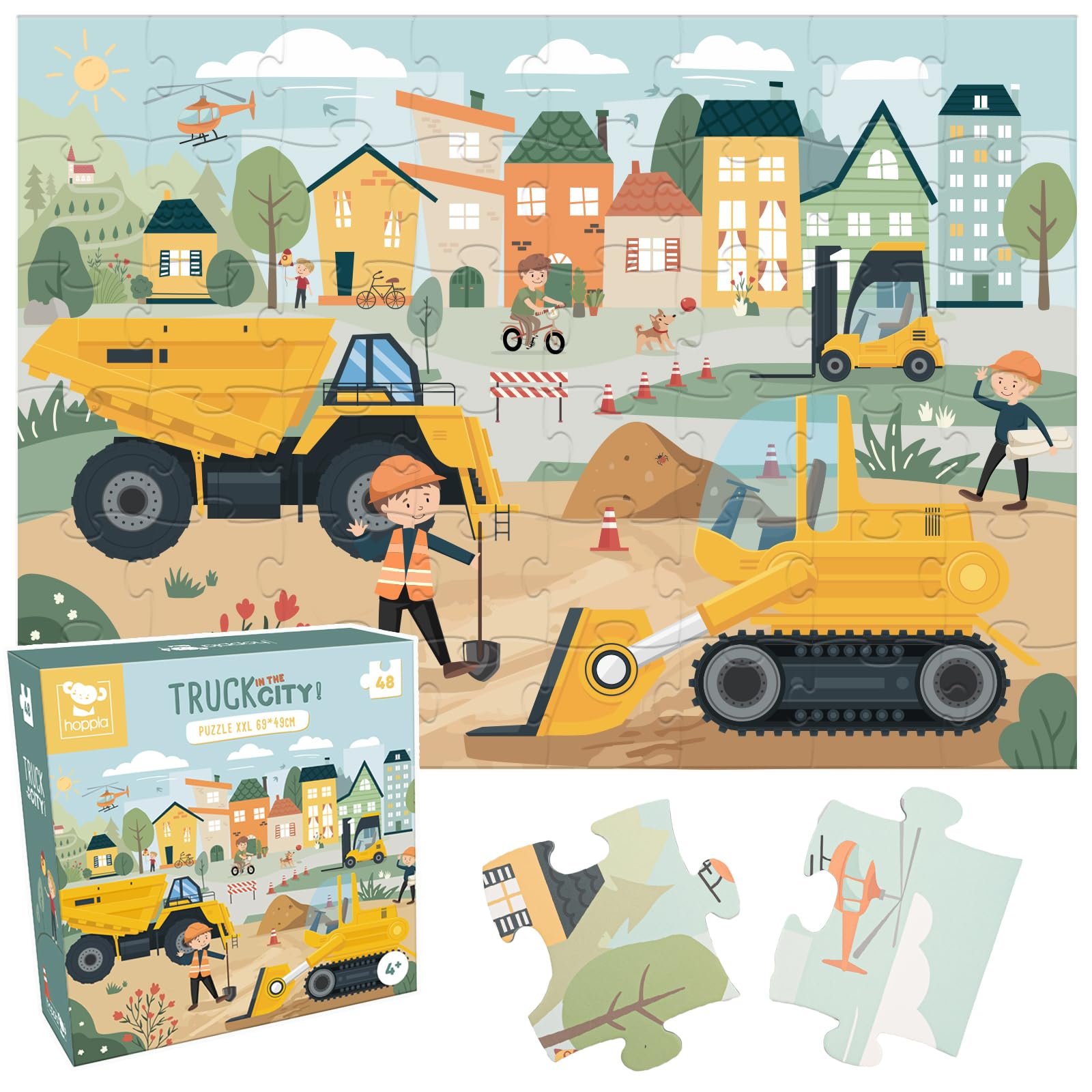 Пазл Hoppla Truck In The City XL 48 деталей 69 x 49 см, фото №1