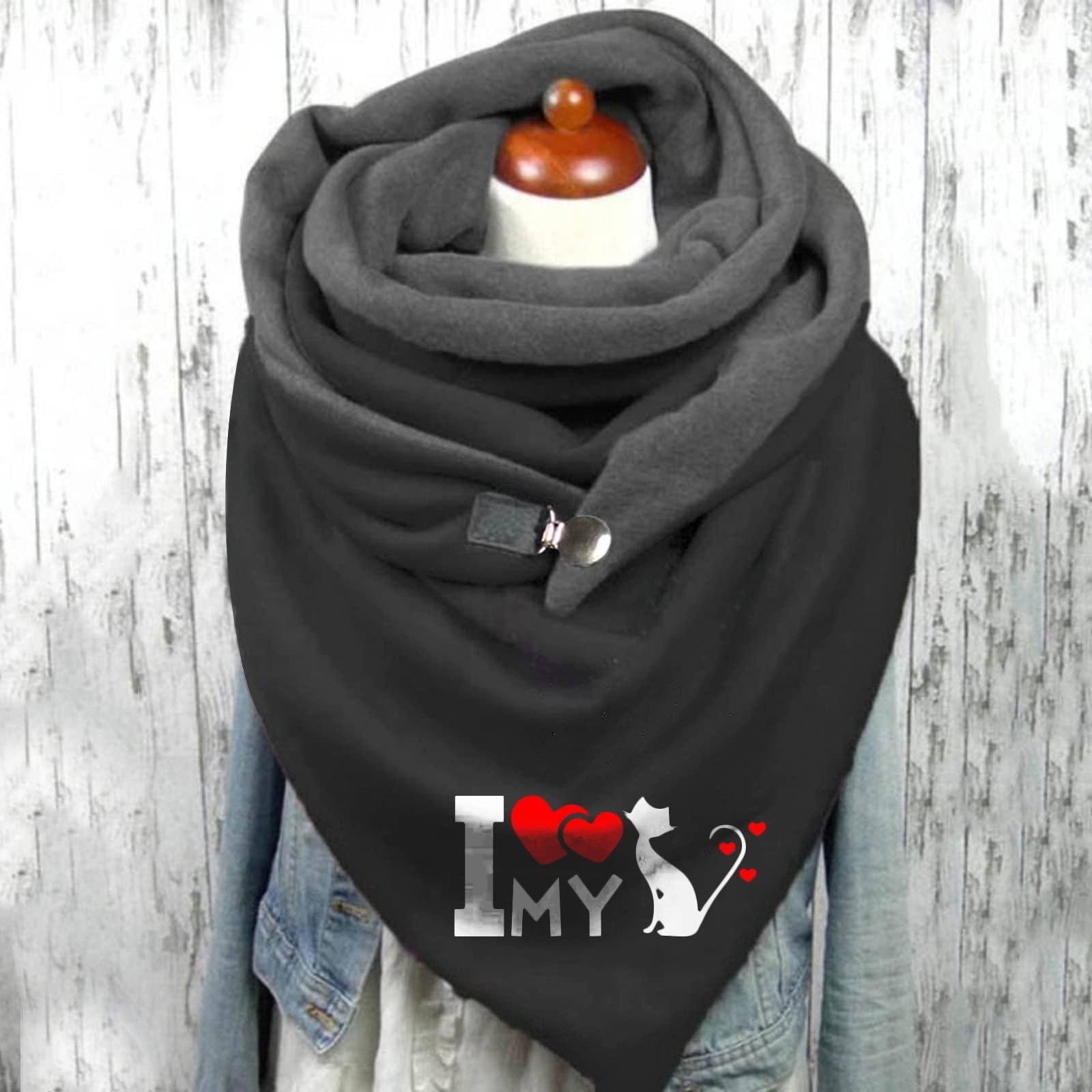 Шарф Wool Gloves Scarf Синьо-сірий Довгий теплий Вязаний, фото №3