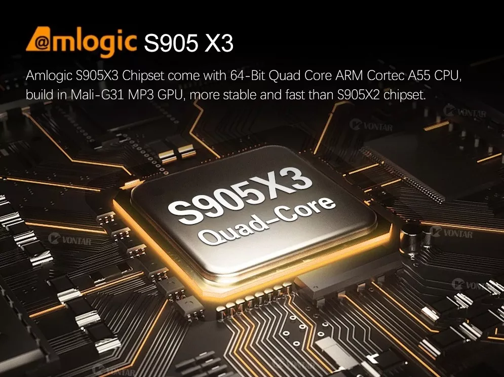 Медиаплеер Vontar X3 4/32Gb AndroidTV + G10S (Amlogic S905X3), фото №3