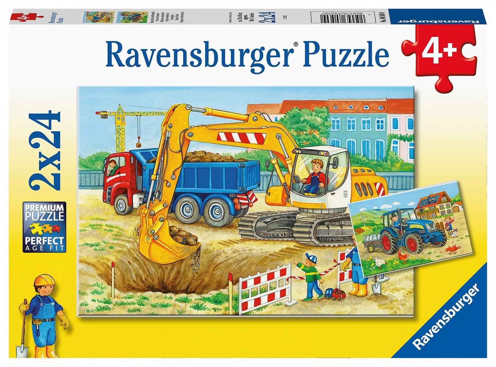 Пазл Ravensburger 80560 Ферма та будівельний майданчик 2 x 24 елементи, фото №1