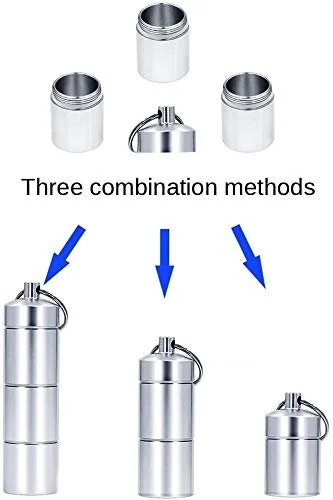 Контейнер для таблеток алюмінієвий, водонепроникний з брелоком (3 розміри), фото №4