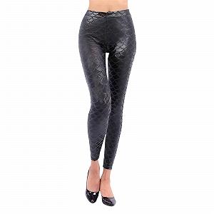 Леггинсы Vhersily Женские Рыбьи Лестницы Mermaid Metallic Stretch Disco Party Slim Fit  Skinny Shiny Sparkle Высокая Талия Carnival Costume Printed Scale - Фото 1