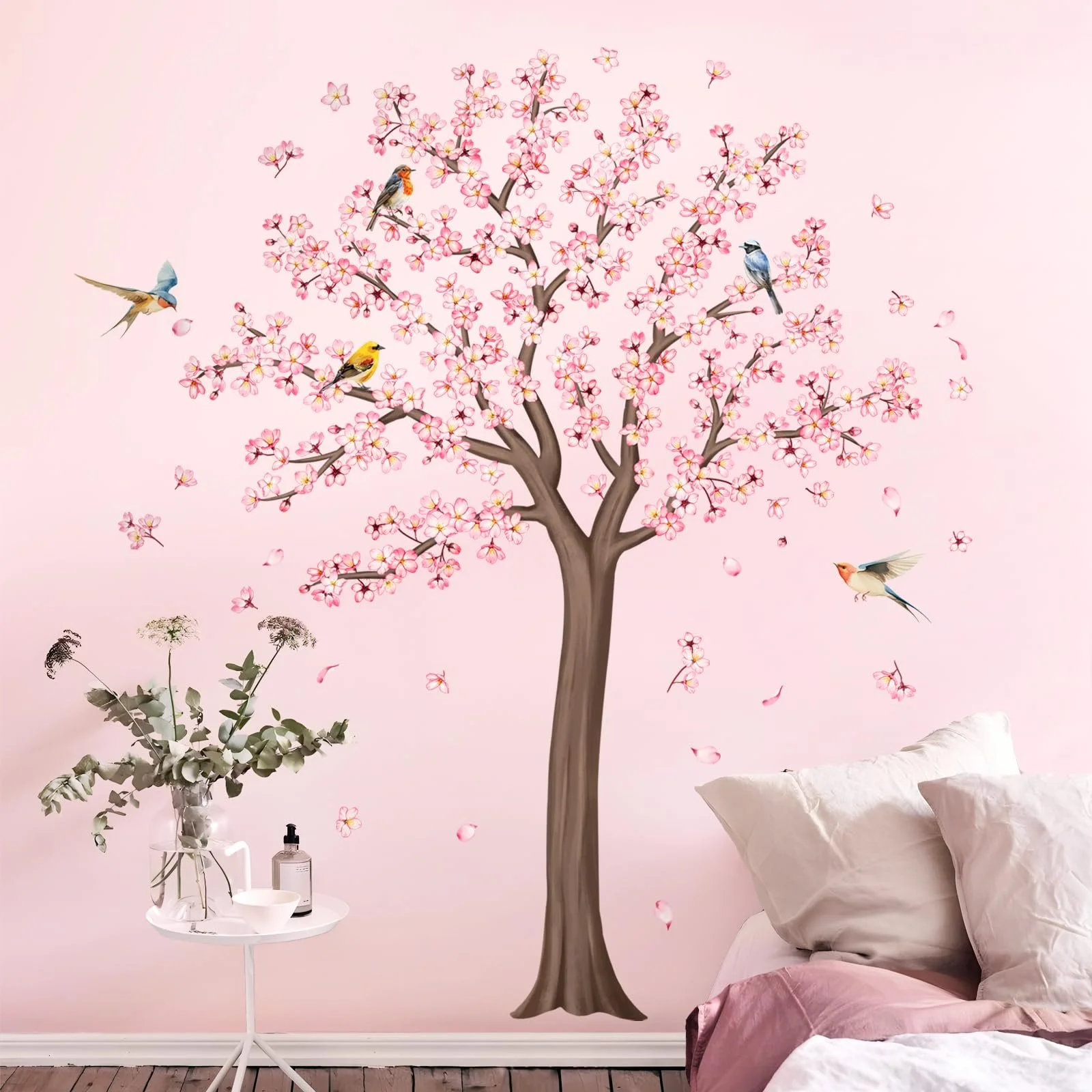Наклейка на стіну Велике вишневе дерево рожевий цвіт H159 см, фото №2