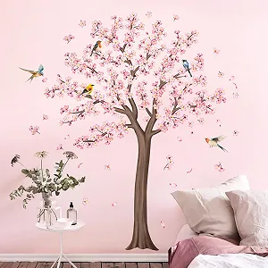 Наклейка на стіну Велике вишневе дерево рожевий цвіт H159 см synthetic.ua - Фото 1