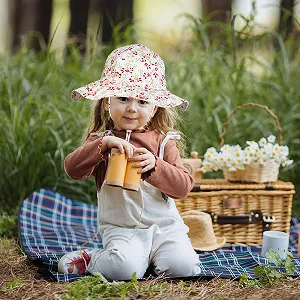 Шляпа от солнца Glücksvogel Baby хлопковая UPF 50+ с широкими полями регулируемая с принтом Unisex synthetic.ua - Фото 1