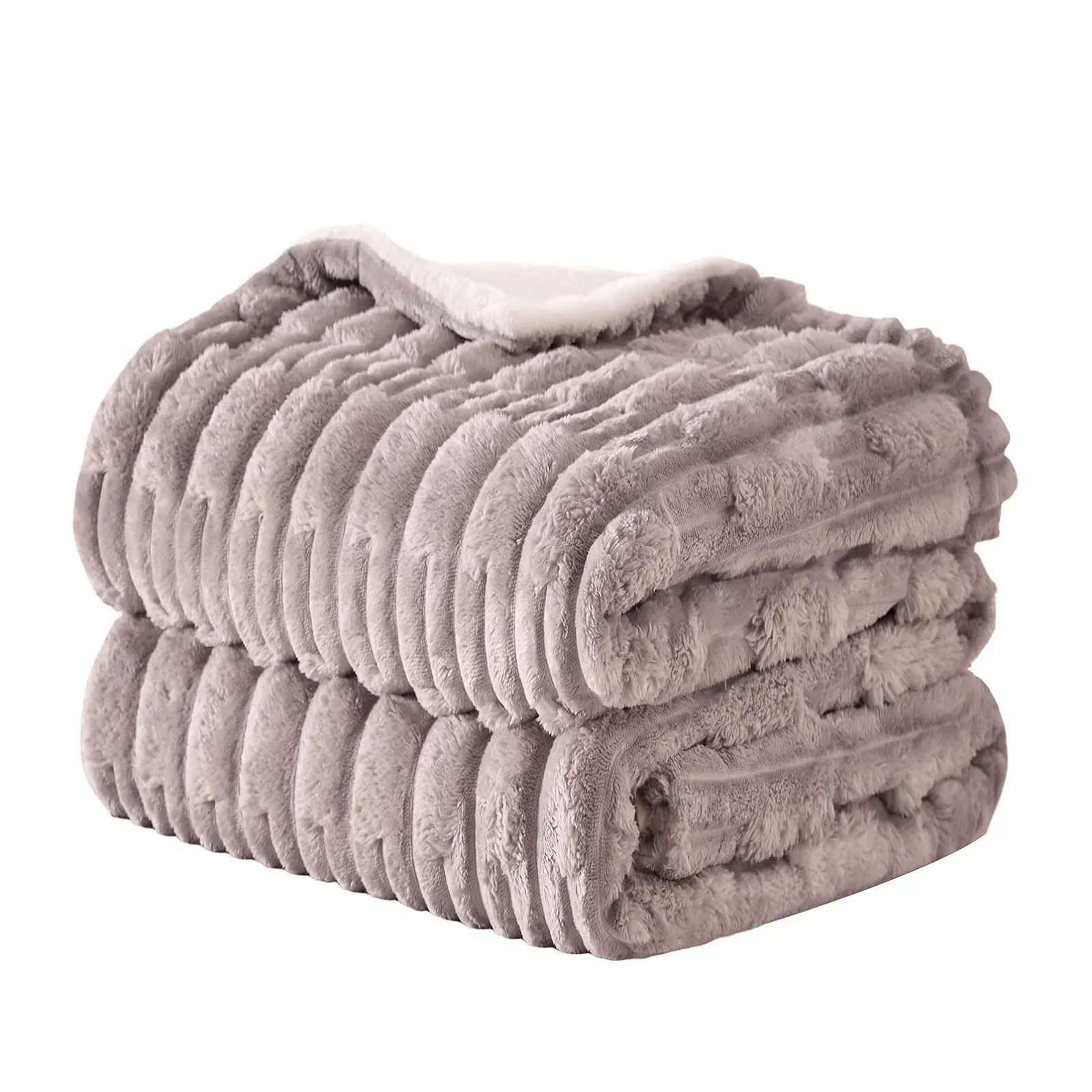 Плед Пухнастий Теплий Зимовий Ідеально підходить як Плед на диван і ліжко Taupe Geometry 200 x 230 см, фото №3