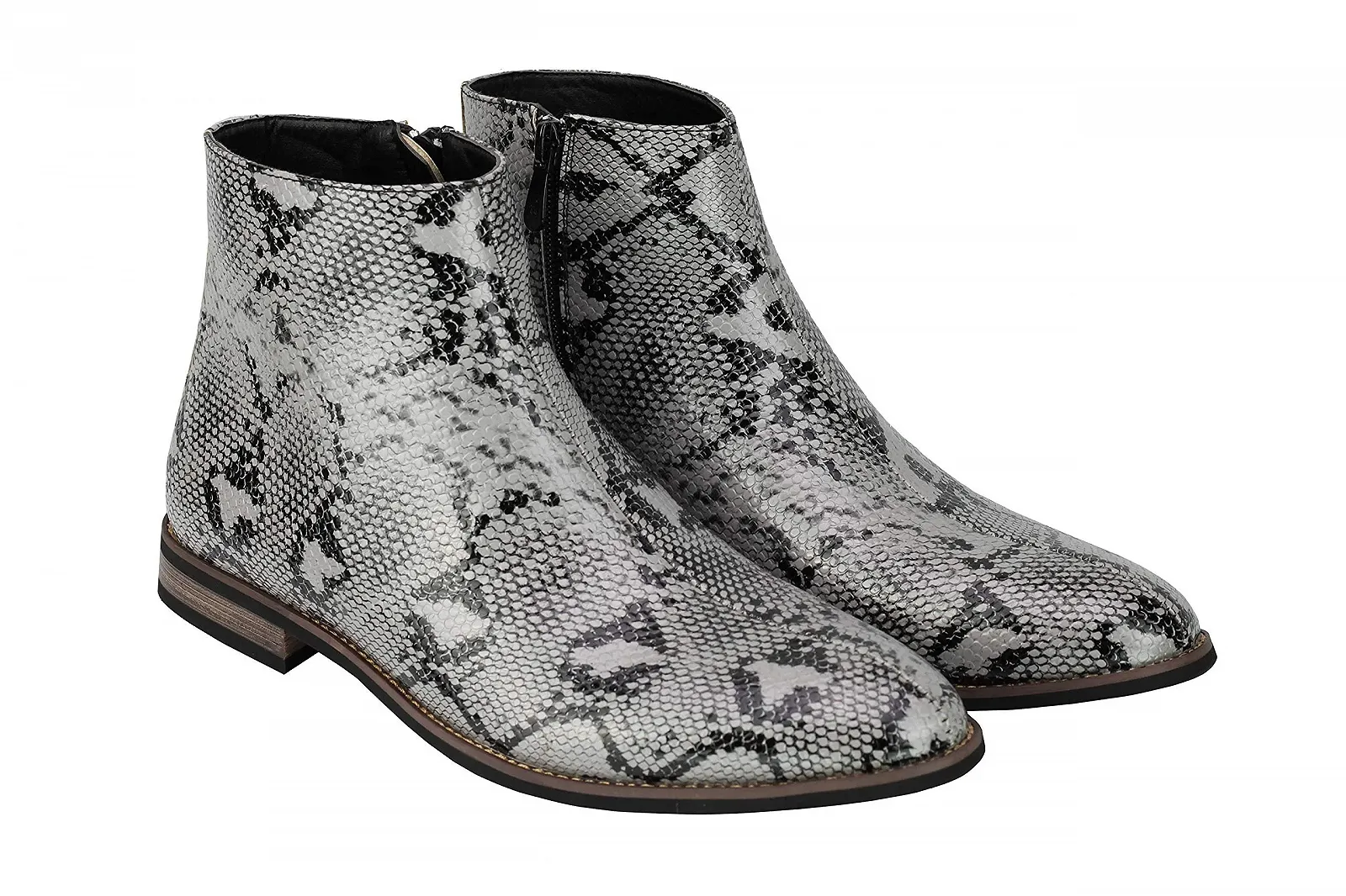 Челси ботинки Xposed Искусственная лакированная кожа Змеиный принт, фото №2