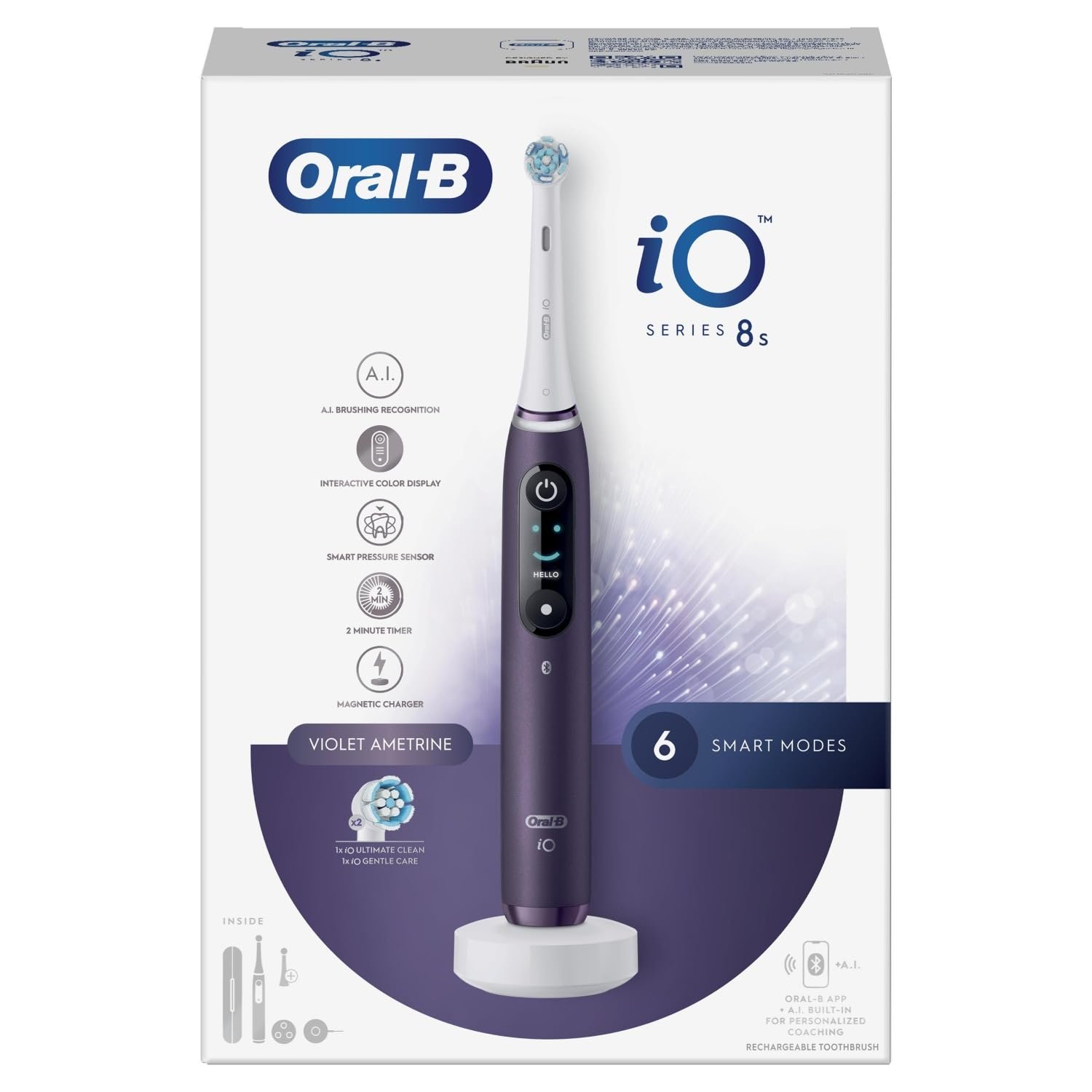 Електрична зубна щітка Oral-B iO 8S Фіолетова, фото №2