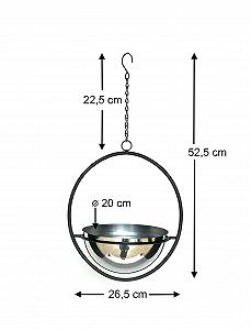 Набір підвісних кошиків DanDiBo 96087 M Металеві з полірованими горщиками, 2 шт., 53 см, Чорний/Сріблястий synthetic.ua - Фото 1