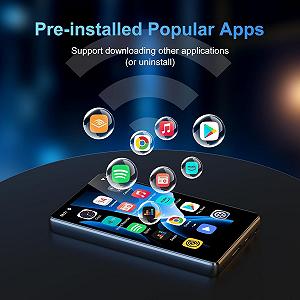 MP3-плеер SWOFY 80GB с Bluetooth и WiFi, 4.0-дюймовый сенсорный экран, Android, Черный synthetic.ua - Фото 1
