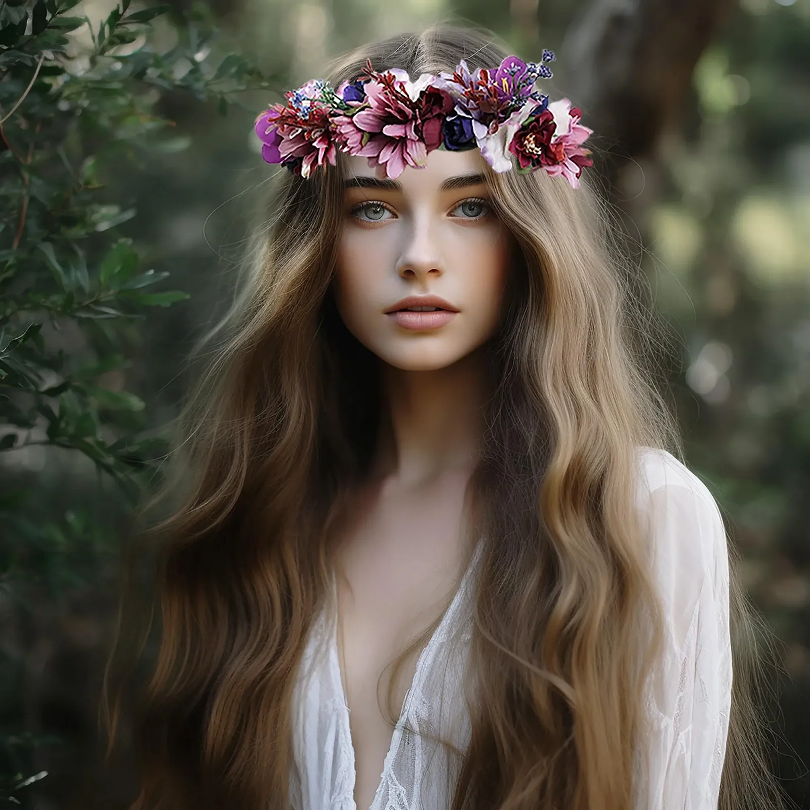 Вінок для волосся з квітів, фото №4