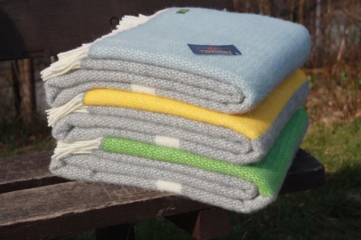 Плед вовняний Tweedmill Textiles Illusion панель сірий/жовтий, фото №2 Плед вовняний Tweedmill Textiles Illusion панель сірий/жовтий, фото №2