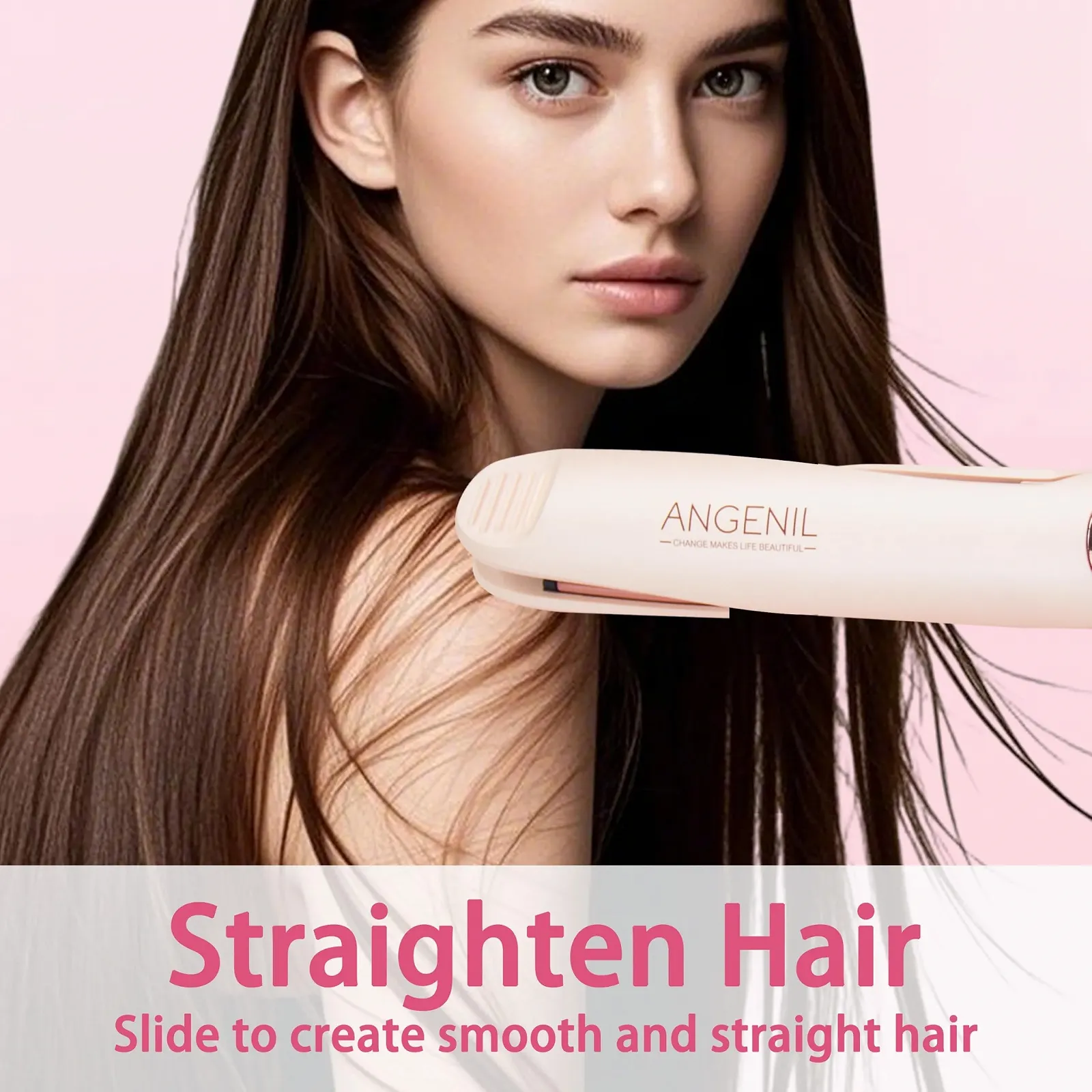 Випрямляч та плойка для волосся 2-в-1 ANGENIL Pro Ceramic Twist Рожевий з подвійною напругою, фото №3 Випрямляч та плойка для волосся 2-в-1 ANGENIL Pro Ceramic Twist Рожевий з подвійною напругою, фото №3