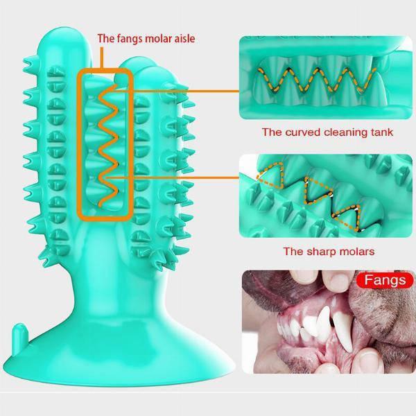 Игрушка для собак Bronzedog PetFun Dental кактус на присоске Бирюзовая, фото №1 Игрушка для собак Bronzedog PetFun Dental кактус на присоске Бирюзовая, фото №1