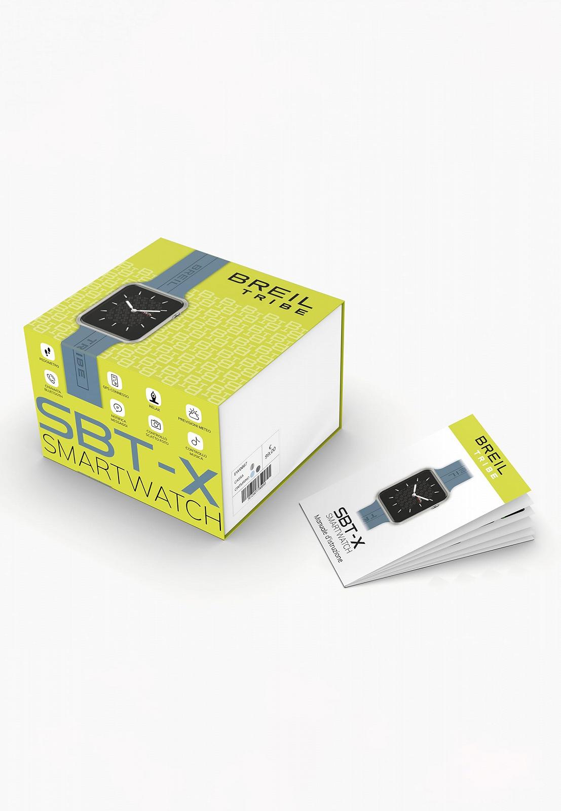 Годинник Breil Unisex SBT-X Циферблат Чорний Smart Module E Ремінець Силіконовий Блакитний EW0670, фото №5