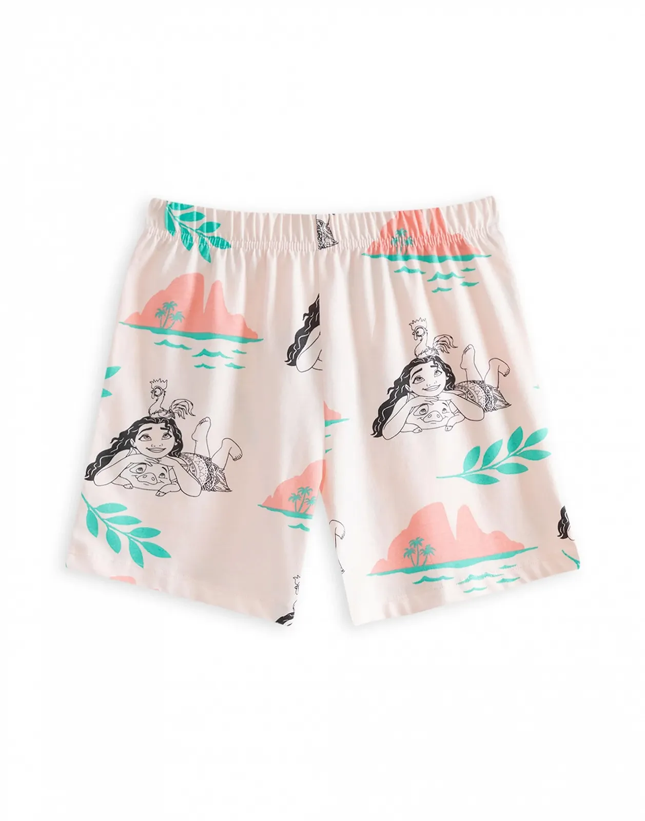 Піжамний набір Disney Moana для дівчат Білий та кораловий Короткий рукав, короткі штани Pua, фото №4 Піжамний набір Disney Moana для дівчат Білий та кораловий Короткий рукав, короткі штани Pua, фото №4