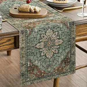 Купити Ранер для столу 40x140 см Boho поліестеровий шавлієвий - Фото 1 Ранер для столу 40x140 см Boho поліестеровий шавлієвий - Фото 1
