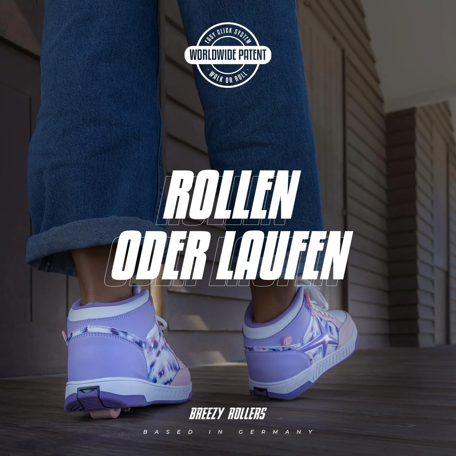 Роликовые кроссовки BREEZY ROLLERS для детей, Детские роликовые кроссовки, от детской уличной обуви до роликовых коньков за несколько секунд, запатентованная система Click, фото №7