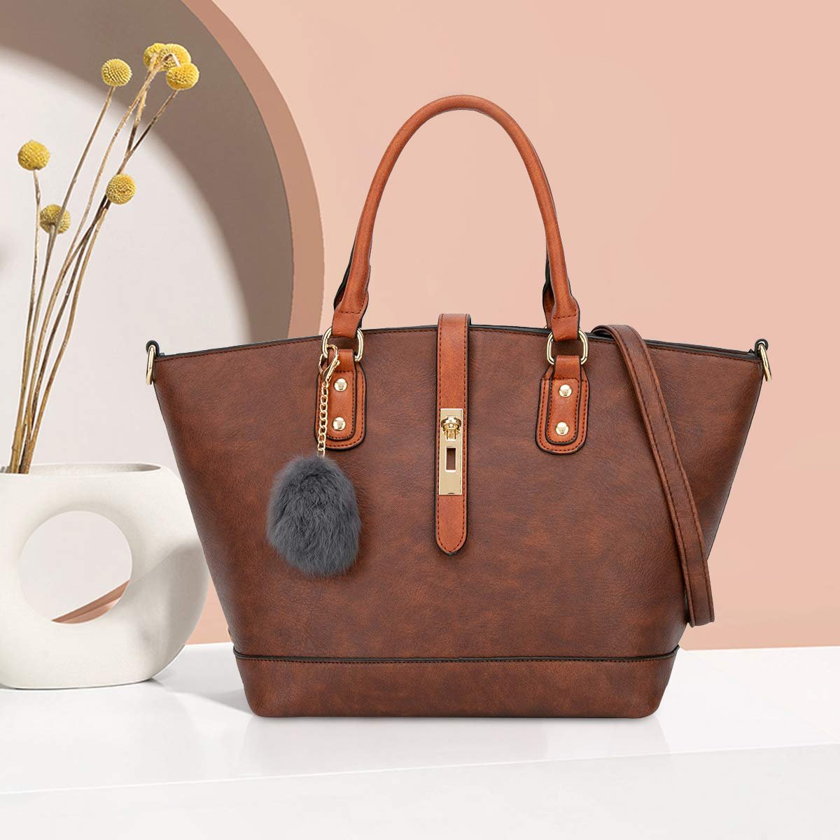 Сумка жіноча NICOLE & DORIS ретро, велика, кавова, L, фото №3