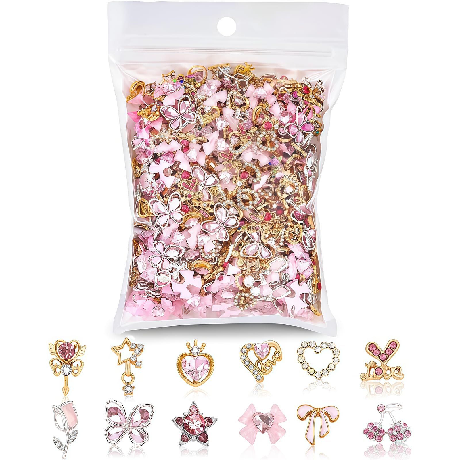 Украшения для ногтей 48 шт., набор украшений для ногтей со стразами, 3D украшения и драгоценные камни для ногтей, аксессуары для ногтей, стразы, фото №1