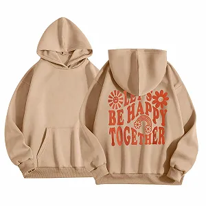 Худи для девочек с принтом, с капюшоном и карманами, идеальный зимний вариант, размер 152 - Фото 1