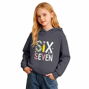 Худи для девочки 67 Pullover, размер 6-7, с принтом в стиле ретро, Y2k - Фото 1