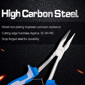 Длинногубцы SPEEDWOX 15 см, мини-кусачки, боковые тонкие прецизионные плоскогубцы для труднодоступных мест, узких пространств, с зубчатыми губками, высокий рычаг, уменьшают усилия, нескользящие ручки synthetic.ua - Фото 1