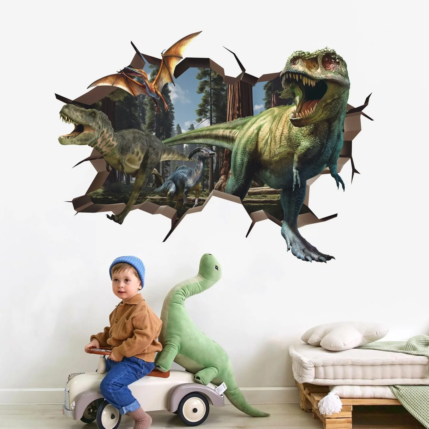 Наклейка на стіну HPNIUB 3D Dinosaur 90 x 60 cm, фото №7