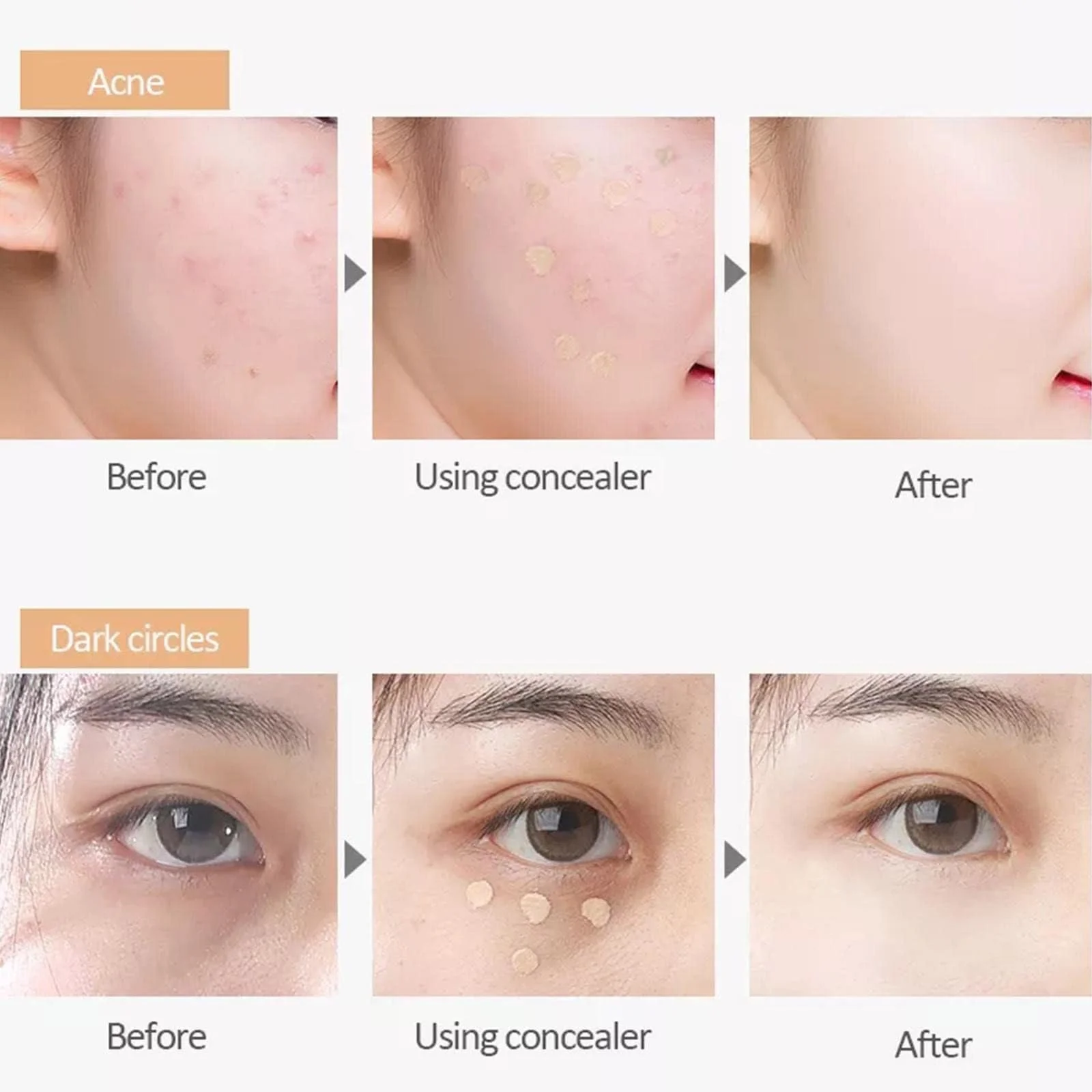 Консилер Триколірний Donubiiu Багатоцільовий Палетка для приховування слідів від акне та темних кіл під очима Водостійкий 3PCS-B, фото №6 Консилер Триколірний Donubiiu Багатоцільовий Палетка для приховування слідів від акне та темних кіл під очима Водостійкий 3PCS-B, фото №6