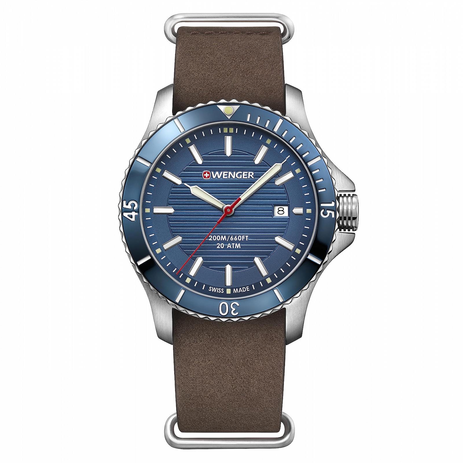 Wenger Unisex Analog Quarz 01.0641.121 с кожаным ремешком, фото №1